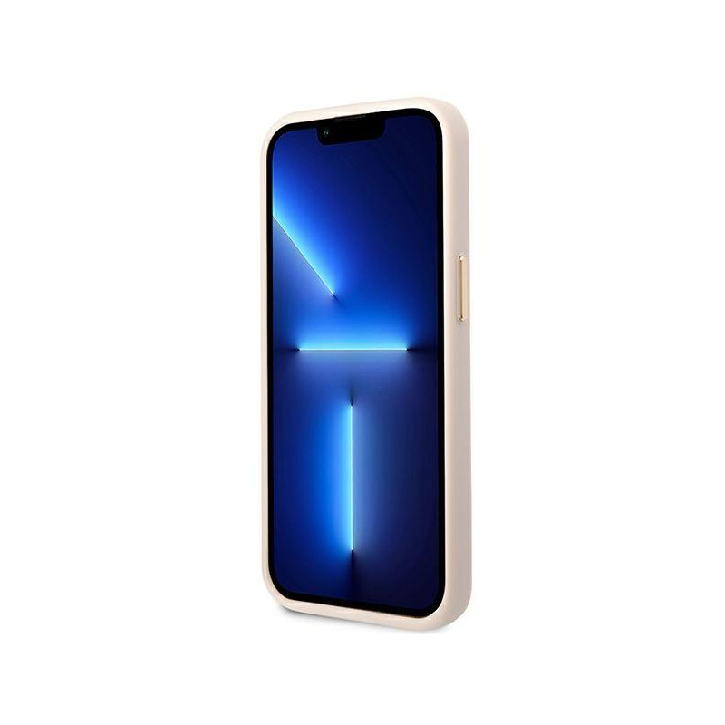 Guess 4G Vintage Gold Logo dėklas, skirtas iPhone 14 Plus - rožinis