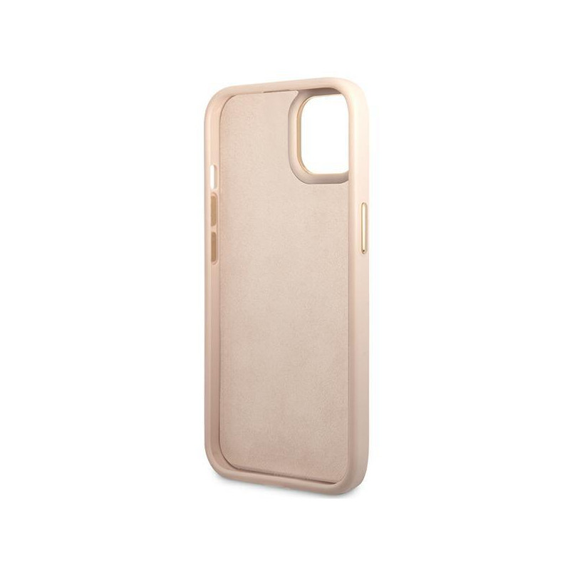 Guess 4G Vintage Gold Logo dėklas, skirtas iPhone 14 Plus - rožinis