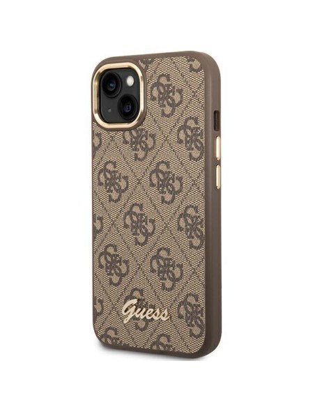 Guess 4G Vintage Gold Logo dėklas, skirtas iPhone 14 Plus - rudas Guess 4G Vintage Gold Logo dėklas, skirtas iPhone 14 Plus - rudas