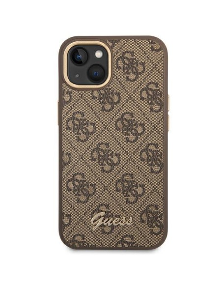 Guess 4G Vintage Gold Logo dėklas, skirtas iPhone 14 Plus - rudas Guess 4G Vintage Gold Logo dėklas, skirtas iPhone 14 Plus - rudas