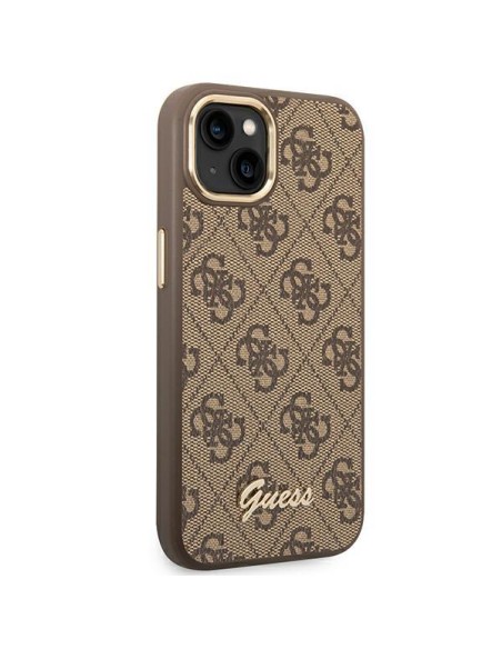 Guess 4G Vintage Gold Logo dėklas, skirtas iPhone 14 Plus - rudas Guess 4G Vintage Gold Logo dėklas, skirtas iPhone 14 Plus - rudas