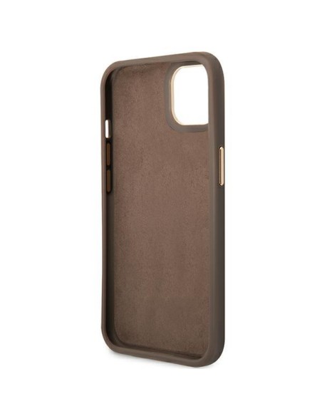 Guess 4G Vintage Gold Logo dėklas, skirtas iPhone 14 Plus - rudas Guess 4G Vintage Gold Logo dėklas, skirtas iPhone 14 Plus - rudas