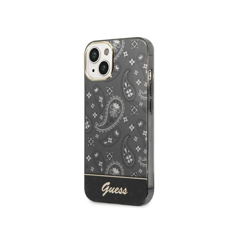 Guess Bandana Paisley dėklas, skirtas iPhone 14 Plus - juodas