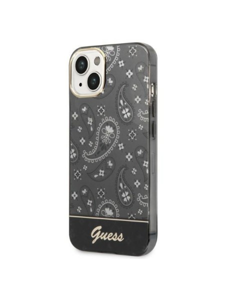 Guess Bandana Paisley dėklas, skirtas iPhone 14 Plus - juodas