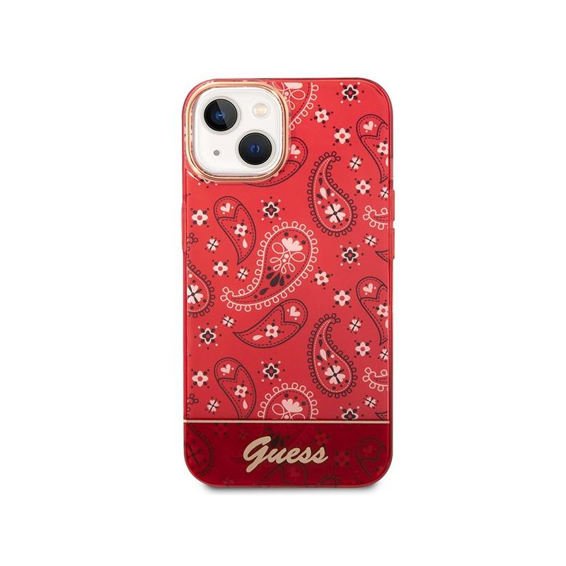 Guess Bandana Paisley dėklas iPhone 14 Plus - raudonas