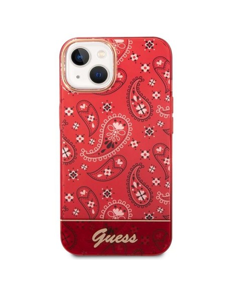 Guess Bandana Paisley dėklas iPhone 14 Plus - raudonas Guess Bandana Paisley dėklas iPhone 14 Plus - raudonas