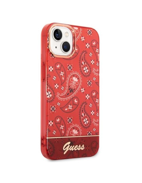 Guess Bandana Paisley dėklas iPhone 14 Plus - raudonas Guess Bandana Paisley dėklas iPhone 14 Plus - raudonas