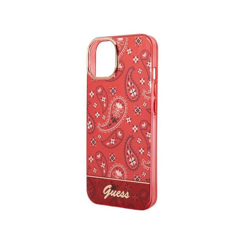 Guess Bandana Paisley dėklas iPhone 14 Plus - raudonas