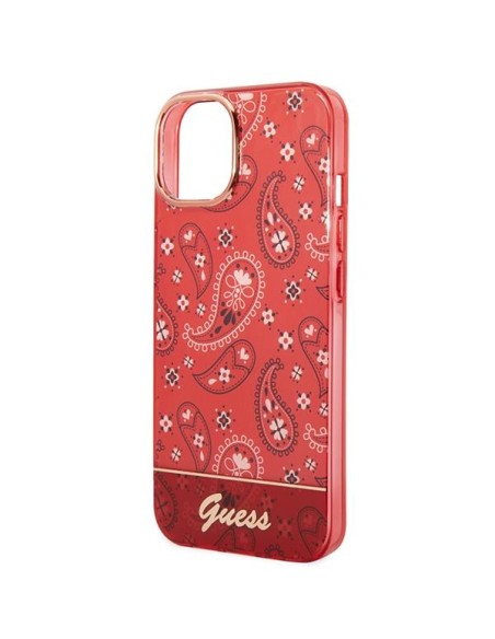 Guess Bandana Paisley dėklas iPhone 14 Plus - raudonas Guess Bandana Paisley dėklas iPhone 14 Plus - raudonas