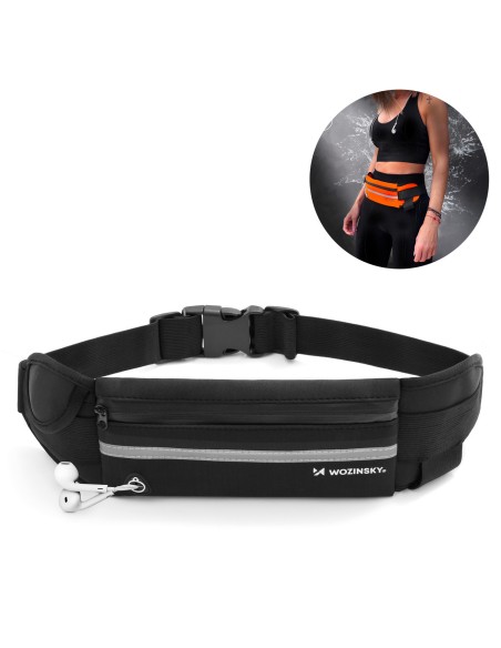 Bėgimo krepšys juodas bėgimo diržas