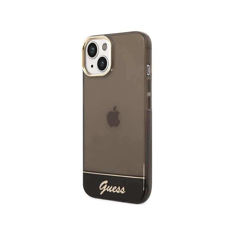 Guess Permatomas dėklas iPhone 14 Plus - juodas