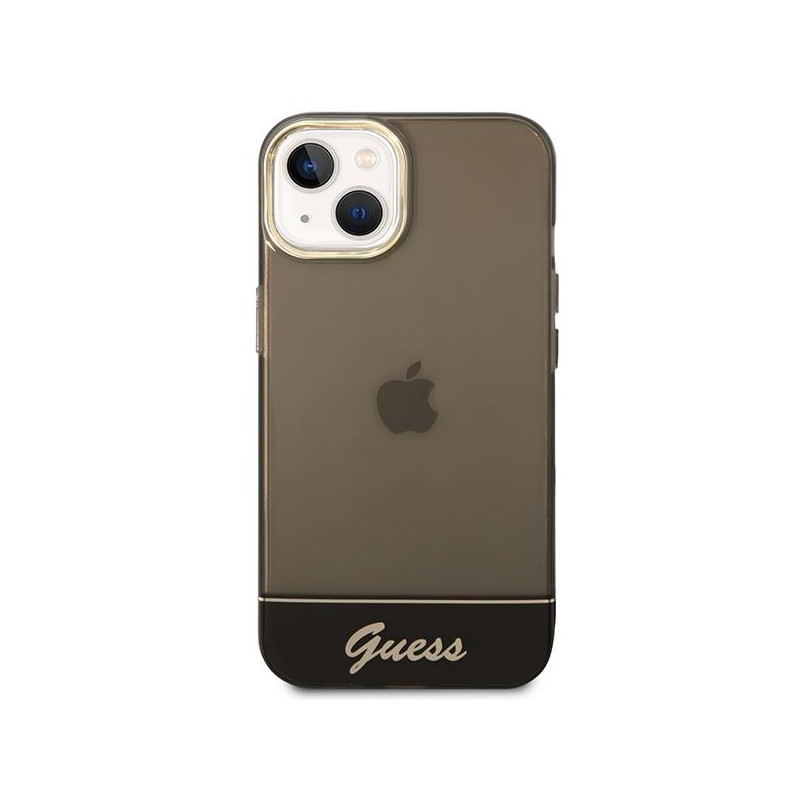 Guess Permatomas dėklas iPhone 14 Plus - juodas