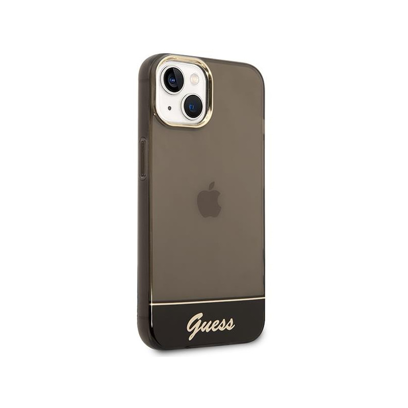 Guess Permatomas dėklas iPhone 14 Plus - juodas