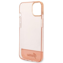 Guess Permatomas dėklas iPhone 14 Plus - rožinis