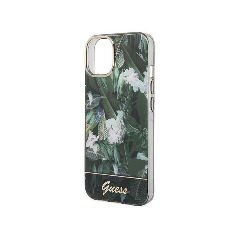 Guess Jungle Collection dėklas iPhone 14 Plus - žalias