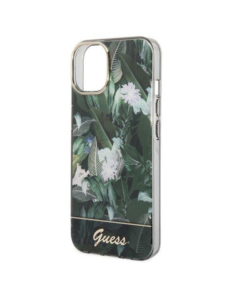 Guess Jungle Collection dėklas iPhone 14 Plus - žalias Guess Jungle Collection dėklas iPhone 14 Plus - žalias