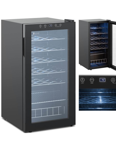 Vyndarys šaldytuvas vyno šaldytuvas 28 buteliams LED 88 l juodas