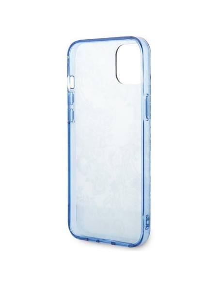 Guess Porcelain Collection dėklas, skirtas iPhone 14 Plus - mėlynas