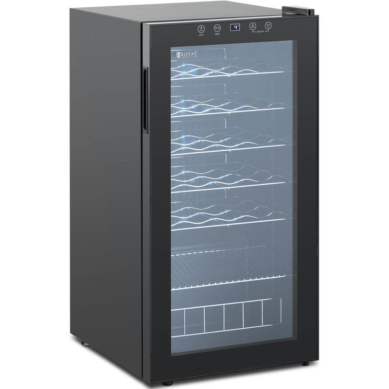 Vyndarys šaldytuvas vyno šaldytuvas 28 buteliams LED 88 l juodas