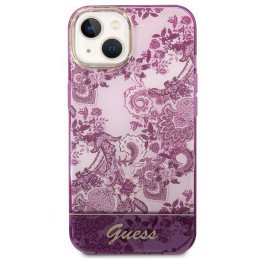 Guess Porcelain Collection dėklas, skirtas iPhone 14 Plus - fuksijos spalvos