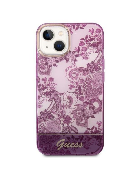 Guess Porcelain Collection dėklas, skirtas iPhone 14 Plus - fuksijos spalvos Guess Porcelain Collection dėklas, skirtas iPhone 14 Plus - fuksijos spalvos