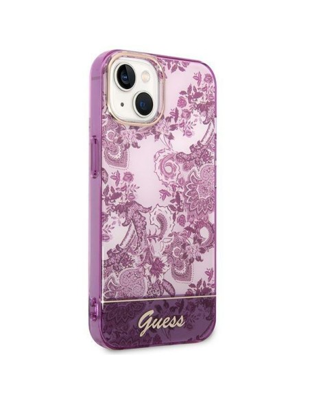 Guess Porcelain Collection dėklas, skirtas iPhone 14 Plus - fuksijos spalvos Guess Porcelain Collection dėklas, skirtas iPhone 14 Plus - fuksijos spalvos