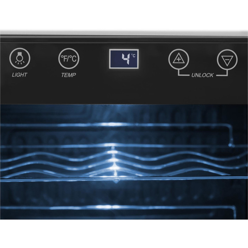 Vyndarys šaldytuvas vyno šaldytuvas 28 buteliams LED 88 l juodas