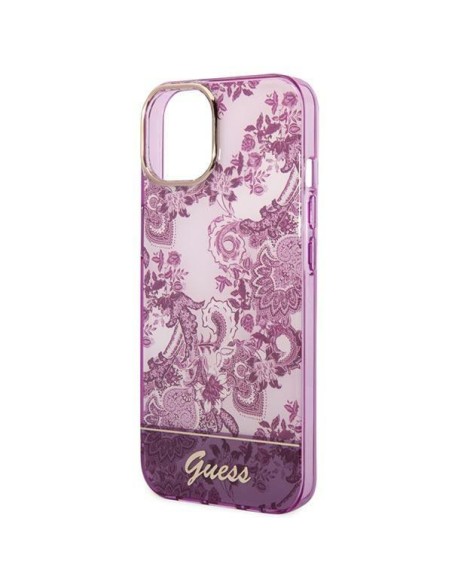 Guess Porcelain Collection dėklas, skirtas iPhone 14 Plus - fuksijos spalvos Guess Porcelain Collection dėklas, skirtas iPhone 14 Plus - fuksijos spalvos