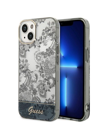 Guess Porcelain Collection dėklas, skirtas iPhone 14 Plus - pilkas Guess Porcelain Collection dėklas, skirtas iPhone 14 Plus - pilkas