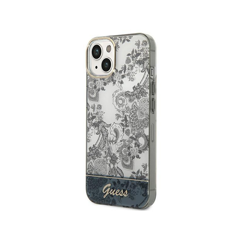 Guess Porcelain Collection dėklas, skirtas iPhone 14 Plus - pilkas