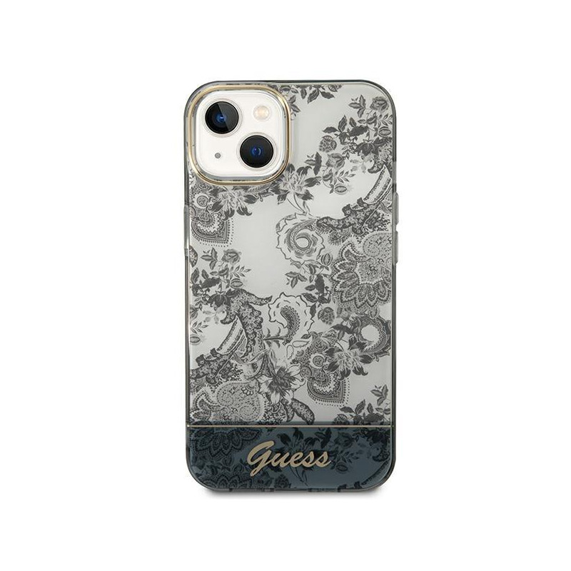 Guess Porcelain Collection dėklas, skirtas iPhone 14 Plus - pilkas