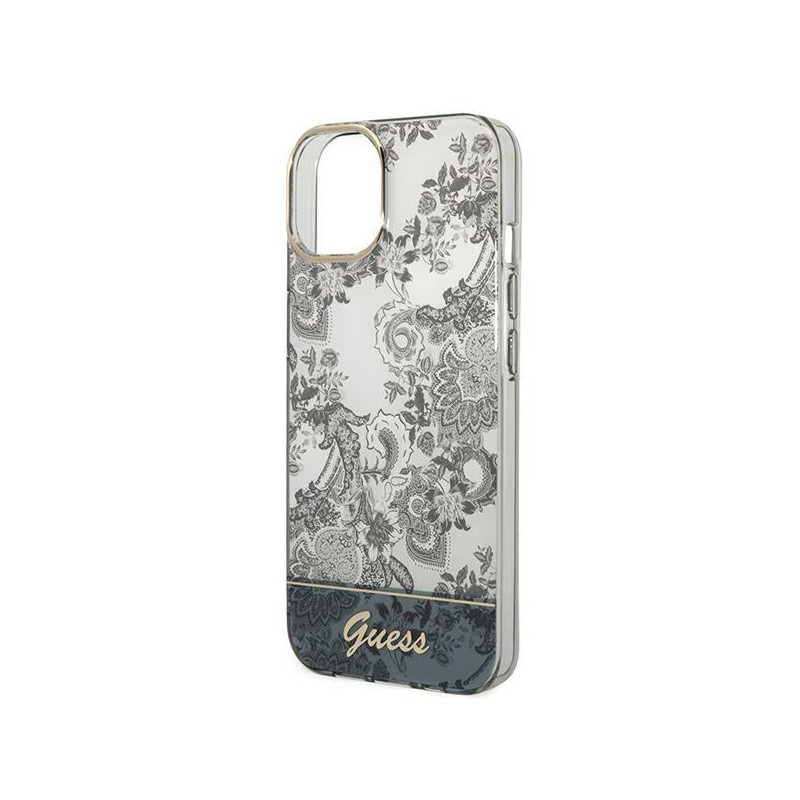 Guess Porcelain Collection dėklas, skirtas iPhone 14 Plus - pilkas