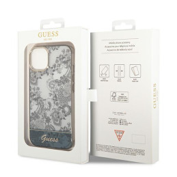 Guess Porcelain Collection dėklas, skirtas iPhone 14 Plus - pilkas