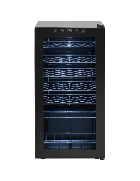 Vyndarys šaldytuvas vyno šaldytuvas 28 buteliams LED 88 l juodas