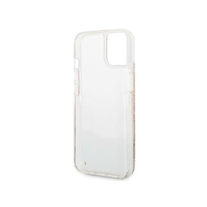 Guess Paisley Liquid Glitter dėklas iPhone 14 Plus - auksinis