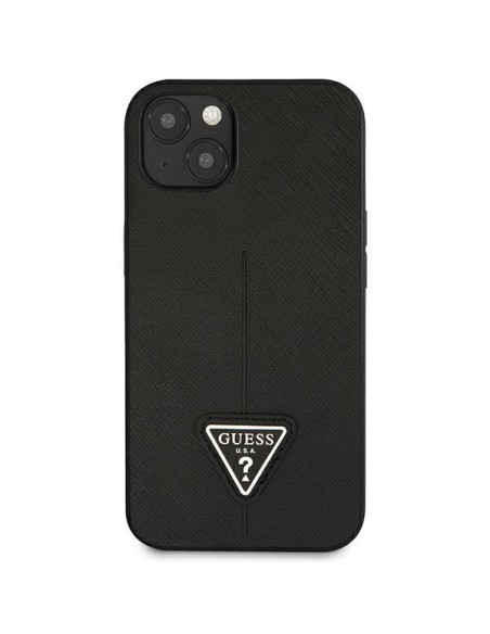 Guess Saffiano Triangle Logo dėklas, skirtas iPhone 14 Plus - juodas Guess Saffiano Triangle Logo dėklas, skirtas iPhone 14 Plus - juodas