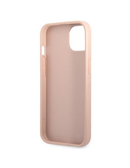 Guess Saffiano Triangle Logo dėklas iPhone 14 Plus - rožinis Guess Saffiano Triangle Logo dėklas iPhone 14 Plus - rožinis