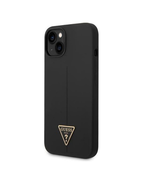 Guess Silicone Triangle dėklas iPhone 14 Plus - juodas Guess Silicone Triangle dėklas iPhone 14 Plus - juodas