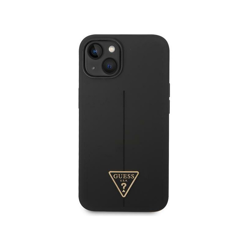 Guess Silicone Triangle dėklas iPhone 14 Plus - juodas