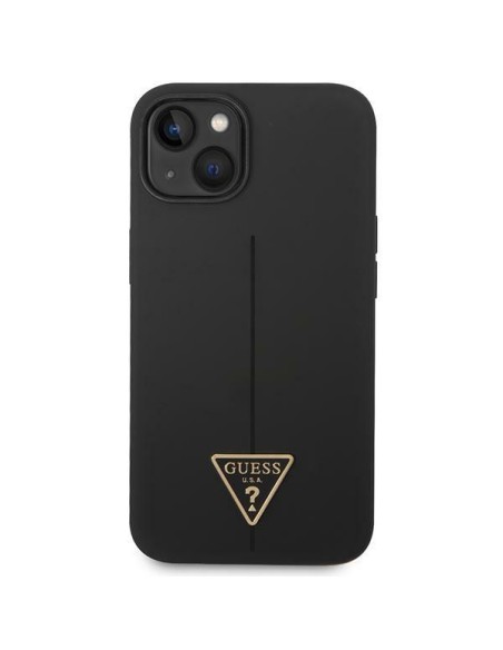 Guess Silicone Triangle dėklas iPhone 14 Plus - juodas Guess Silicone Triangle dėklas iPhone 14 Plus - juodas