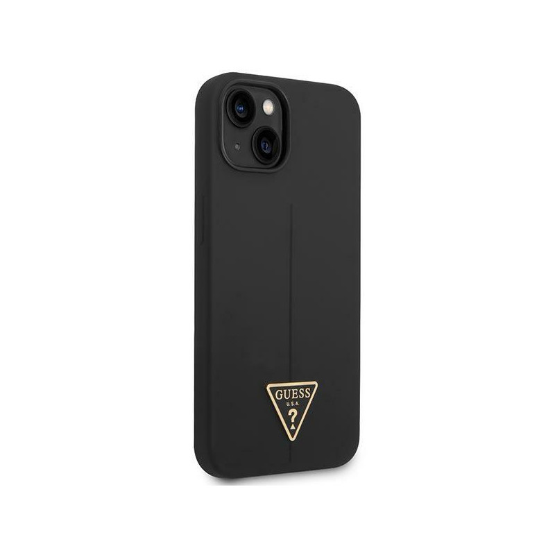 Guess Silicone Triangle dėklas iPhone 14 Plus - juodas