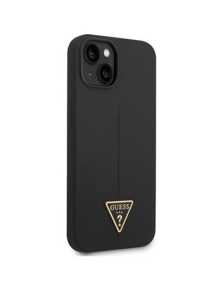 Guess Silicone Triangle dėklas iPhone 14 Plus - juodas Guess Silicone Triangle dėklas iPhone 14 Plus - juodas