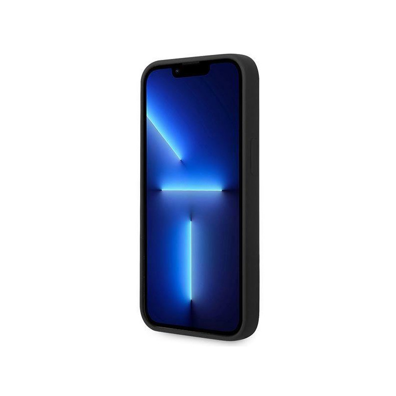 Guess Silicone Triangle dėklas iPhone 14 Plus - juodas