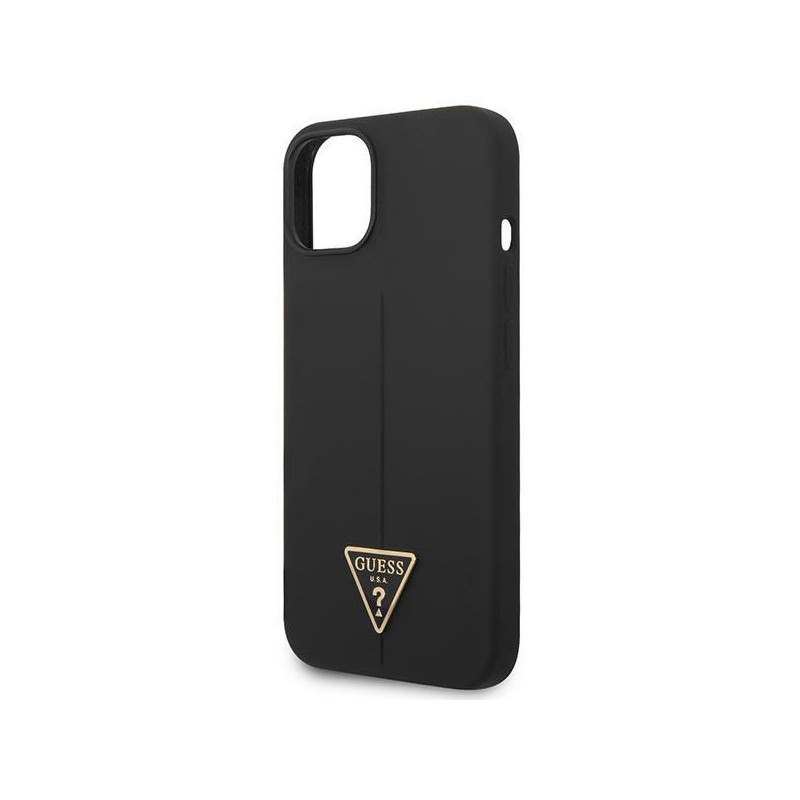 Guess Silicone Triangle dėklas iPhone 14 Plus - juodas