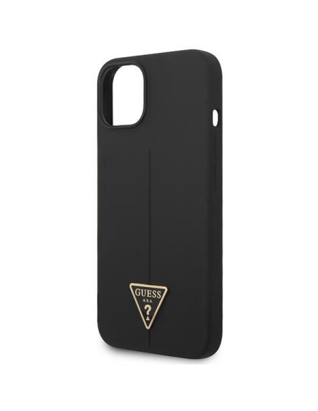 Guess Silicone Triangle dėklas iPhone 14 Plus - juodas Guess Silicone Triangle dėklas iPhone 14 Plus - juodas
