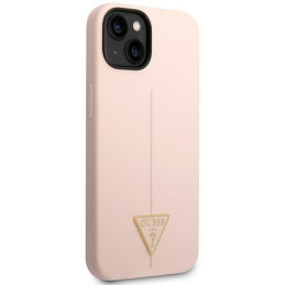 Guess Silicone Triangle dėklas iPhone 14 Plus - rožinis
