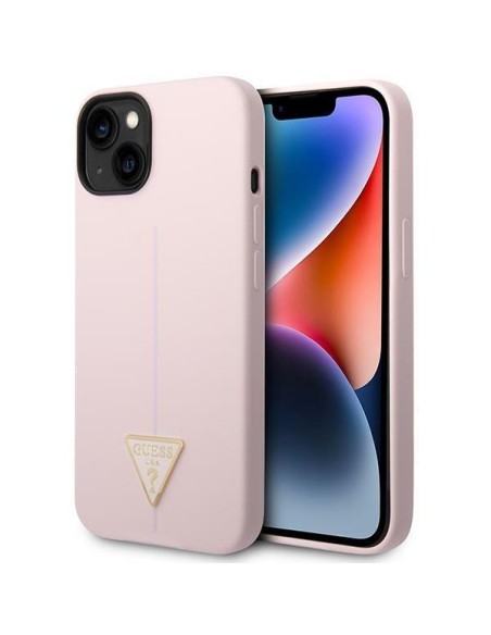 Guess Silicone Triangle dėklas iPhone 14 Plus - violetinis Guess Silicone Triangle dėklas iPhone 14 Plus - violetinis