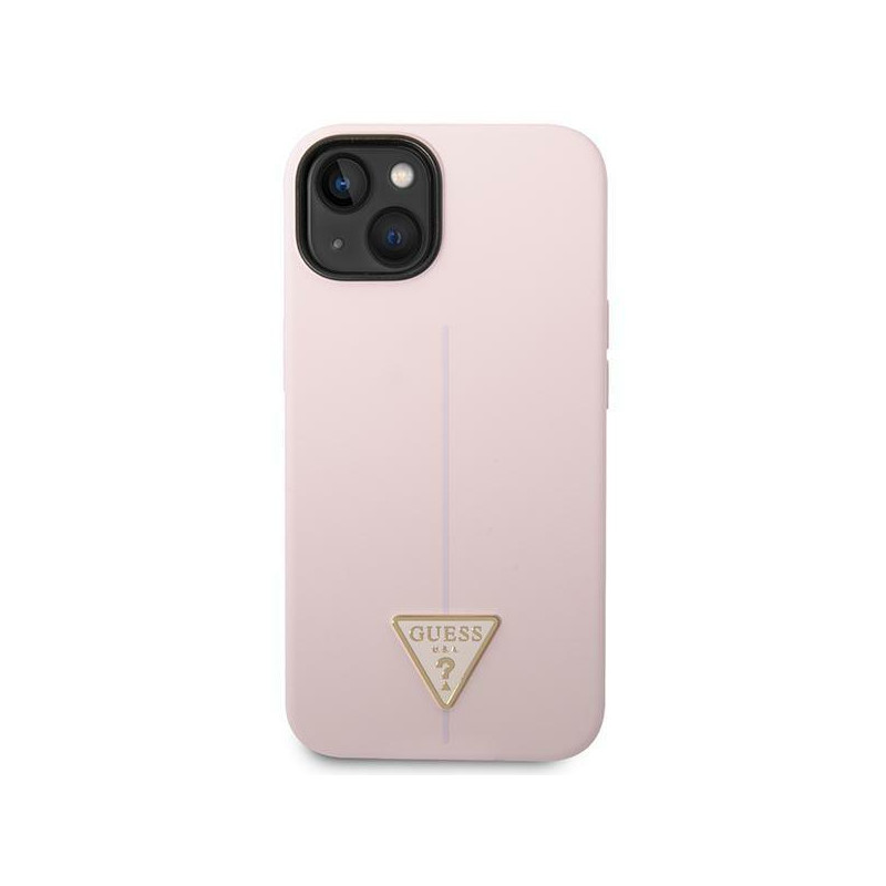 Guess Silicone Triangle dėklas iPhone 14 Plus - violetinis