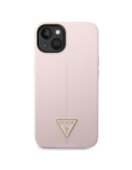 Guess Silicone Triangle dėklas iPhone 14 Plus - violetinis Guess Silicone Triangle dėklas iPhone 14 Plus - violetinis