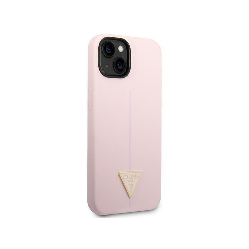 Guess Silicone Triangle dėklas iPhone 14 Plus - violetinis